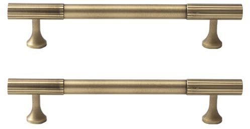 CHUDOU Griff, Kupfer, Schrankgriff, Möbelgriffe, Schubladengriffe, Kleiderschrank, Küche, Fingerkante, Zugtor, Hardware-Knöpfe, 2 Stück (Lochabstand 224 mm) (Size : Hole distance 320mm)