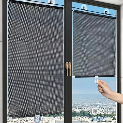 Suction Cup Roller Shades for Indoor Windows Light Filtering Roller Blinds Sunshade Window Curtain Cordless Roller Blinds Shade for Home Bedroom(W68X125CM)