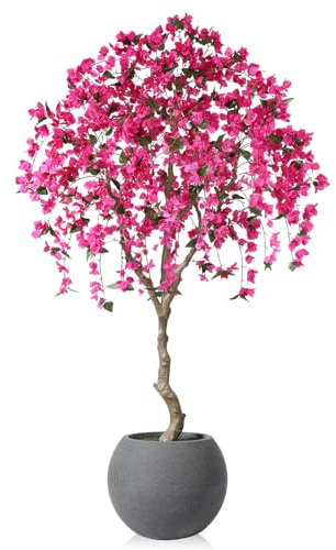CROSOFMI Künstliche Pflanzen Groß 210 cm Fake Blume Plastik Pflanze im Topf Kunststoff Kunstpflanzen wie Echt für Balkon Wohnzimmer Outdoor Deko