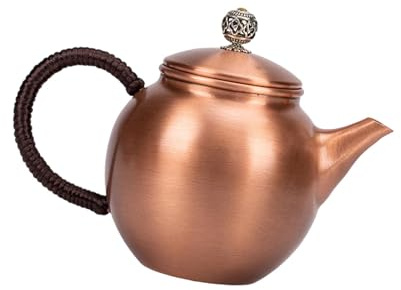 Milageto Kupfer-Teekessel, Mini-Kupfertopf, handgefertigt, leicht zu reinigender Wasserkocher, Mehrzweck-Teekessel, 300 ml, für Teehäuser und Restaurants