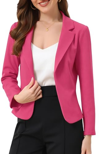 Allegra K, Blazer casual elegante aperto sul davanti, per ufficio e lavoro, casual, leggero ed estivo, corto