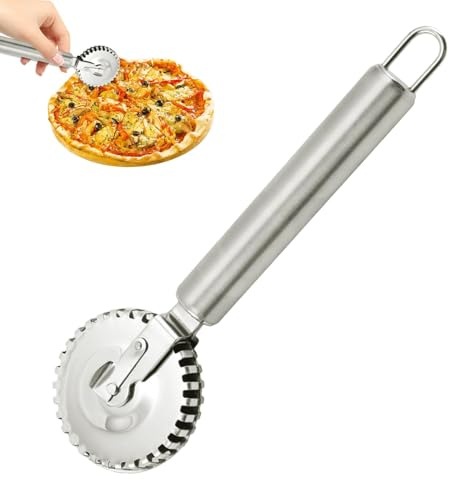 Rueda cortadora de de repostería – Rueda cortadora de albóndigas de acero inoxidable | Rueda de herramienta de corte de repostería con rodillo | Herramientas de hornear no corrosivas cortador de