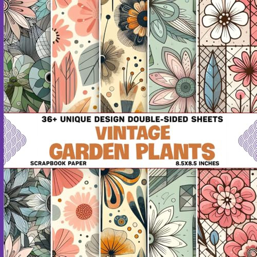 Vintage Garden Plants Scrapbook Paper