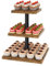 IBUYKE 3 Tier Cupcake Stand,Wood Durable Cupcake Tower,Square Serving Display Stand,Dessert Tree Tower for Birthday,Home Party, Wedding, Baby Shower,Rustic Brown TLJ014H