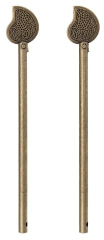 eMagTech 2 Piezas de Pasador de Bloqueo de Bronce Retro Pasador de Bloqueo Chino Pestillo de Llave de Gabinete de Estilo de Hoja Perno de Puerta para Puerta de Cajón Armario Puerta de Zapatero (14 mm)