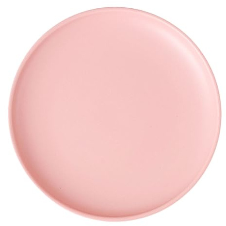 Ciieeo Ceramic Steak Plate 8 inch Round Food Serving Plate Microwave and Oven Safe Western Food for Pasta Salad Pizza Bread Sushi Everyday Meals Pink