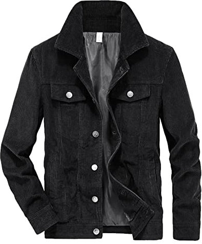 Black Friday Cordjacke Herren Cord Übergangsjacke Revers Button Down Mantel Winter Warm Cardigan Jacke Einfarbig Sweatjacke mit Tasche Große Größen Longbluse Leichte Outwear Sportjacke Hemdjacke