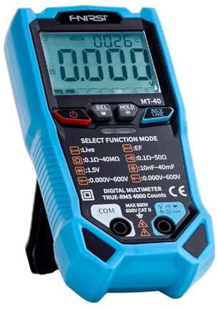 DewinLVD Multimètre intelligent avec Auto-ranging RMS vrai, Multimètre Numérique qui Mesure la Tension, Capacité, Résistance, Diode, Température, Fréquence, NCV et Test on-off
