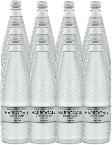 Harrogate Sparkling Spring Water Glass Bottles 750ml (Pack of 12) - Premium Natural Mineral Water