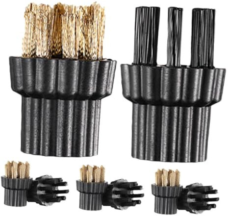Veemoon 8pcs Steam Cleaner Brush Heads Set Multi-functional Nylon and Copper Brushes for Household and Industrial Use Compatible Hot Pot and Appliance Maintenance