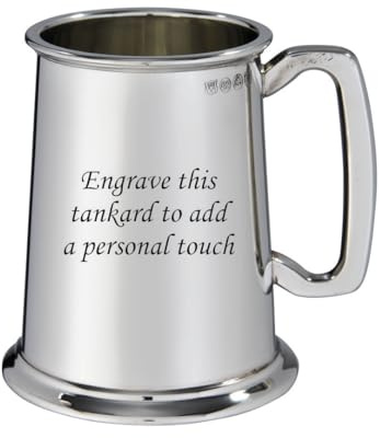Wentworth Pewter Boccale da birra in peltro da 1 pinta – Classico boccale da birra britannico con robusto design tradizionale – regalo perfetto per compleanno, matrimonio o festa del papà – incisione