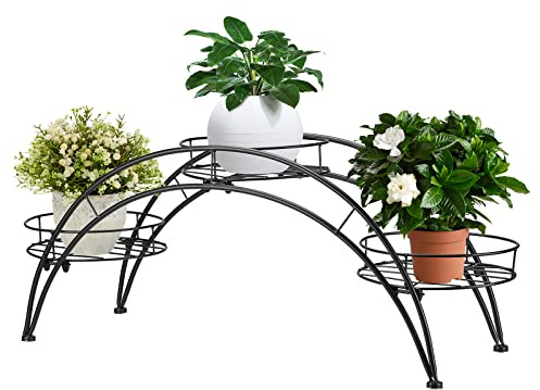Cocoarm Arch Potted Plant, Stand Metal Flower Stand Arched Plant Shelf with 3 Trays for Indoor Outdoor Garden Wedding Decor (Deutsche Übersetzung:) Bogen Pflanzgefäß, Ständer Metall