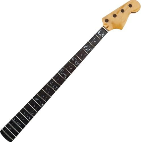 Gelbe J-Bassgitarren-Halsteile, 20 Bünde, 86,4 cm, Palisander-Griffbrett, Rankeneinlage