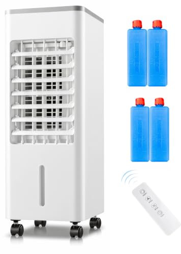 4 in1 Air Cooler 12L Air Conditioner Mobile klimaanlage ohne abluftschlauch(4 ice crystals,3 Windstufen) Stumm 12 Hour Water Cooling Humidifier Air Purifier (6L water tank)