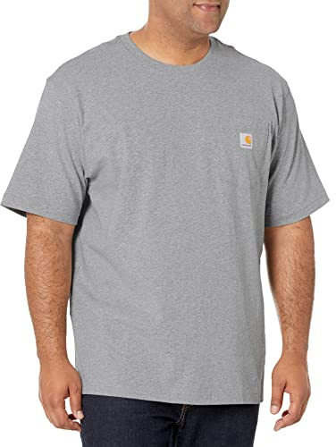 Carhartt Men's Iconic K87 Pocket T-Shirt, Heather Grey, 3X-Large