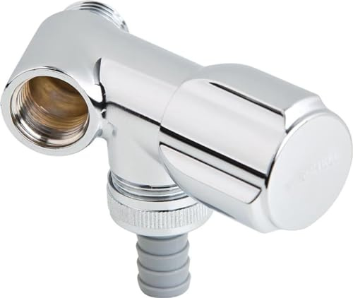 SCHELL 033090699 NA-Ventil / Nebenanschlussventil COMFORT, verchromt , WAS-Ventil / Ventil für Einzelzapfstellen, mit COMFORT-Griff, Fettkammeroberteil, Rosette ,54 mm, Rückflussverhinderer, Schlauchverschraubung