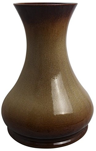 traditionelle Grabvase, D=20cm H=27.5cm, braun-geflammt, aus Steinzeug (hochwertige Keramik)