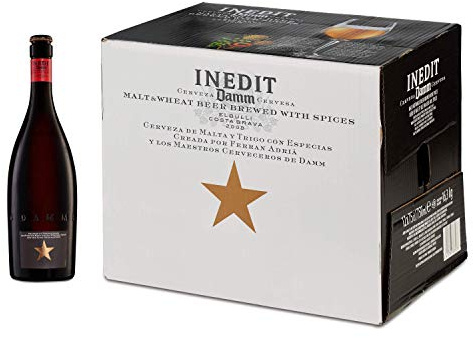 Inedit | Cerveza de Malta y Trigo | Receta Ferran Adrià | Cerveza Blanca con Especias| Caja 12 Botellas x 75cl