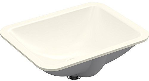 KOHLER 20000-96 Caxton Rechteckiges Unterbauwaschbecken mit Überlaufablauf, 50,8 cm B x 38,1 cm D, Biscuit
