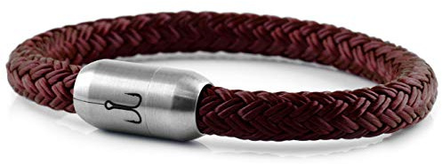 Fischers Fritze Armband Segeltau Makrele dunkelrot - Handgemacht im Geschenkkarton I Maritim & Wasserfest