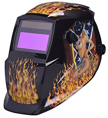 Nuzamas Solar Powered Auto Darkening Welding Helmet Mask Weld Face Protection for Arc Tig Mig Grinding Plasma Cutting with Adjustable Shade Range DIN4/9-13 UV/IV protection DIN16