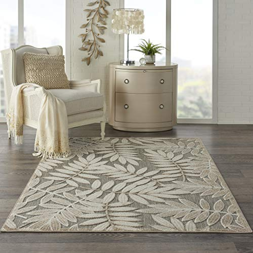 Nourison Home Aloha Natural 3'6 x 5'6 Area Rug - Easy Clean, Non Shedding, Bed Room, Living Room, Dining Room, Kitchen (4' x 6')