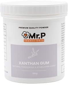 Mr.P Ingredients Gomma di Xantano in Polvere 500g, 200 Mesh, Addensante Alimentare, Stabilizzante, Emulsionante, per Piatti e Dolci Preparati, Cucina Molecolare & Mixology, Senza Glutine, Vegan