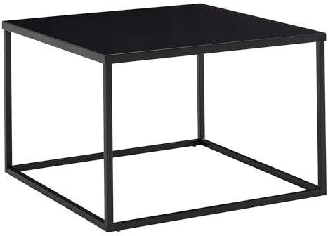 FineBuy Couchtisch 60x60x40 cm Metall Wohnzimmertisch Industrial Schwarz, Sofatisch Quadratisch, Loungetisch Kaffeetisch Stahl, Beistelltisch Quadratisch