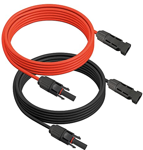 ARLI Solarkabel 2 x 10m | Verlängerungskabel 4 mm² | Solarstecker und Solarbuchse | Rot/Schwarz | 10 m Verlängerung Solar Kabel mit Stecker und Verbinder für Photovoltaik Anlagen IP68 UV-beständig