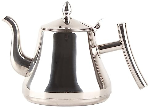 Teiera in Acciaio Inossidabile con Infusore Bollitore in Acciaio Inossidabile di Alta qualità per Cucina del Ristorante Dell'hotel Caffettiera Addensata Teiera a Collo di Cigno Facile da Pulire(1.2L)