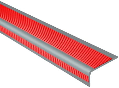 Treppenkantenprofil Treppenprofil L-Form Elastischer Kantenschutz - Eckenschutz Flexible Gummistufen Kantenschutzprofil Wasserdicht Eckenschoner Geeignet für Außen- und Innentreppen. ( Color : Rosso ,