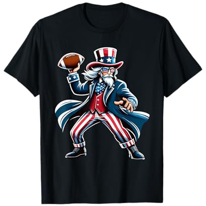 American Flag Patriotic Football 4th of July Boys Mens Kids T-Shirt