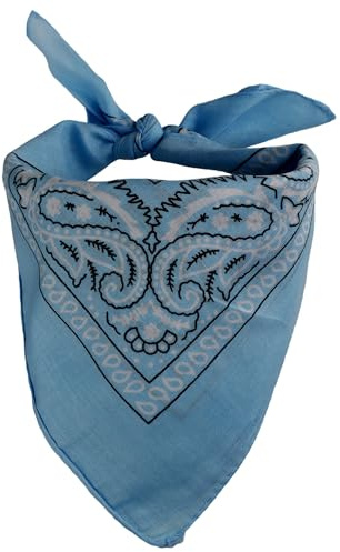Superfreak Bandana Tuch Paisley Muster 02 blau-babyblau weiß quadratisches Kopftuch