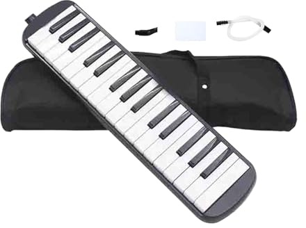 Janurium Melodica mit 32 Tasten, Air-Piano-Tastatur, Doppelrohr-Mundstück – sicheres Talkbox-Instrument, Organ Melodica, stabiler Mund Melodica für Anfänger