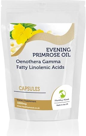 Evening Primrose Oil GLA EPO Oenothera Biennis with Vitamin E and Omega6 1000mg Capsules Gamma Linolenic Acid