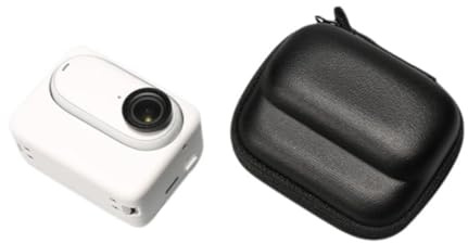 Bärväska för Insta360 GO 3S, actionkamera förvaringsväska skyddande fodral hårt fodral resehandväska med karbinhake klämma, Svart, 8*7.1*4.7cm; 50g