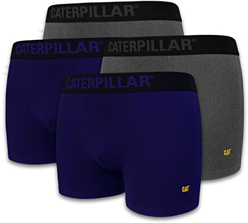 CAT Caterpillar Lot de 4, 8, 12 boxers, pour hommes, bleu/gris, tailles M, L, XL, XXL, 3XL, bleu/gris, XL