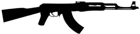 JIFENLI Autoaufkleber 15,2 * 3,6 CM AK-47 Kalaschnikow Auto Aufkleber Vinyl Aufkleber Motorrad Auto Styling Schwarz Silber