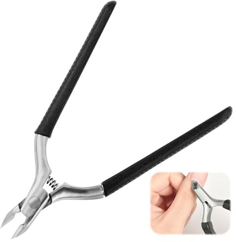 Professionelle Nagelhautzange aus Edelstahl mit Scharfer Klinge, Rutschfestem Griff und Federmechanismus, für Präzise Entfernung von Überschüssiger Nagelhaut, Geeignet für Fingernägel und Zehennägel