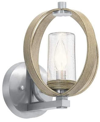 Licht-Erlebnisse Außenleuchte Wand Glas Aluminium IP44 26,1 cm hoch Grau Antik rund Modern Wandlampe außen Terrassenlampe Balkon Lampe Außenlampe