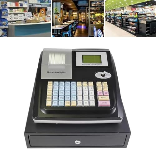 Multifunktions-Registrierkasse,Elektronische Registrierkasse Mit Farbtasten,Bildschirm Und Abnehmbarem Kassenfach,3 Arten Von Schlüsseln Zur Steuerung Verschiedener Berechtigungen,For Den Einzelhandel