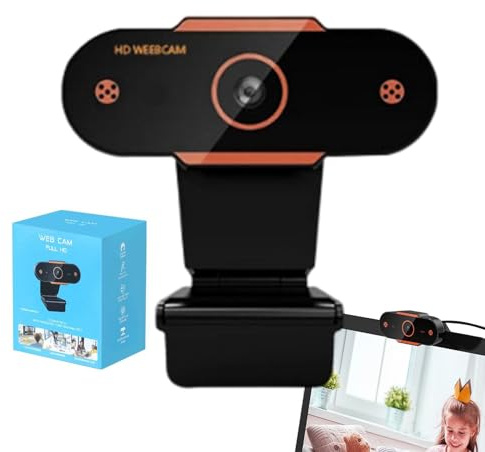 Web Cam USB Black High-Resolution No Picture Distortion | Adjustable Auto Focus Function, for Video Conferences, Virtual Classes, Live Broadcasts