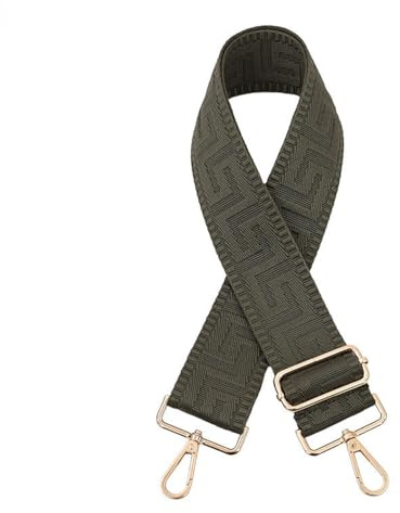 AAIXXIZAO Väska Bälte Solid Färg Bred Axelrem Tillbehörsrem En Axelrem Ersättning Axelväska Lång Ryggsäck Strap Guld Spänne 36-Militärgrön