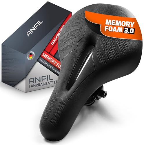 ANFIL® Cykelsadel – maximal körkomfort – ergonomisk cykelsadel med minnesskum 3.0 – för kvinnor och män – bekväm och mjuk – med optimerad tryckfördelning för långa turer – originalet