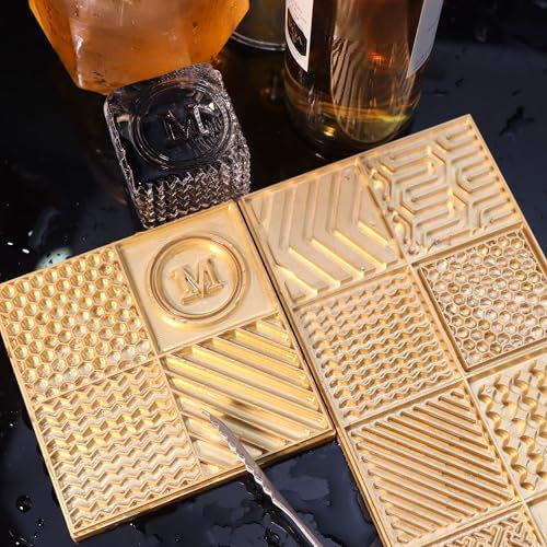 Stampo per cubetti di ghiaccio per whisky, timbro personalizzato in ottone per bevande da bar, cocktail e bar
