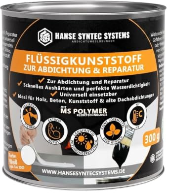 Membrane d'Étanchéité Liquide Toiture - 300g blanc | Membrane d’Étanchéité Toiture - Gouttières & Murs - Répare Fuites - Infiltrations & Fissures - Résistant UV & Intempéries