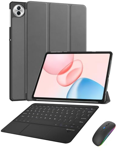 Custodia con tastiera per tablet Honor Pad 10 12,1 pollici con mouse, touchpad Custodia con tastiera staccabile con porta penna per tablet Honor Pad 10 12,1 pollici