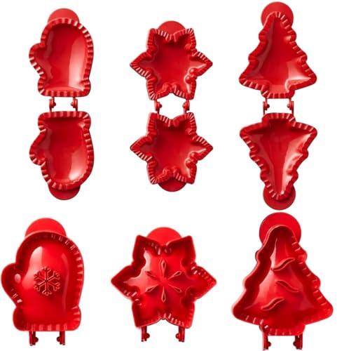 Christmas One-Press Hand Pie Maker mini Pie Moulds Holiday Baking molds – Festive mini Pie Moulds Set for Apple pies (A)