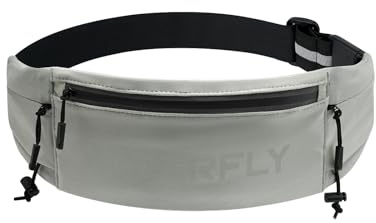 Waterfly Löpbälte för mobiltelefon - Löpväska för män och kvinnor - Med 3 fickor - Löpväska för mobiltelefon - Triathlon - Löpbälte - Maraton, grå, Einheitsgröße