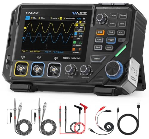 Osciloscopio Digital Multímetro Generador De Señales Dds 3 En 1 Osciloscopio Multímetro Automotriz De 2 Canales 19.999 Recuentos Trms Muestreo 500Ms/S Pantalla Táctil De 4.3'' 100Mhz